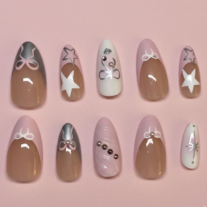 Stars & Bows Press on Nails