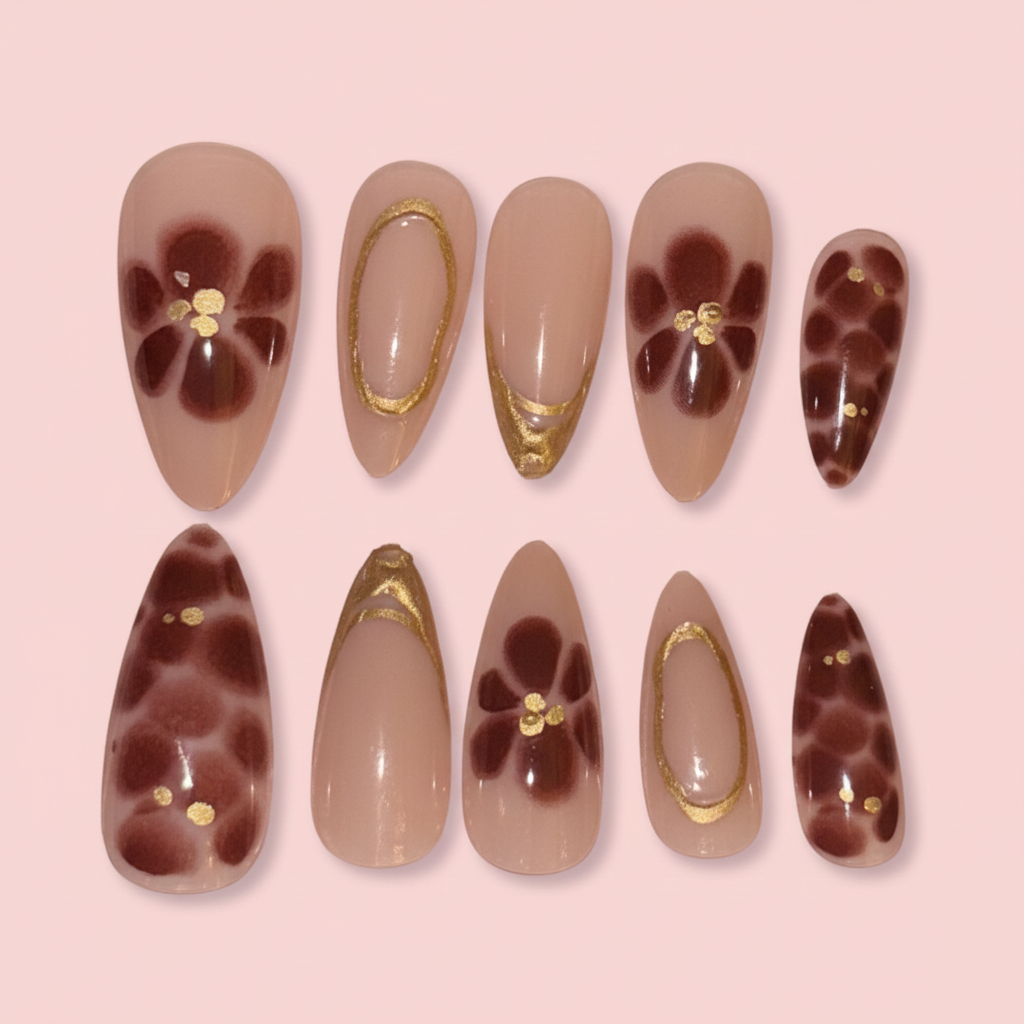Flower Press on Nails